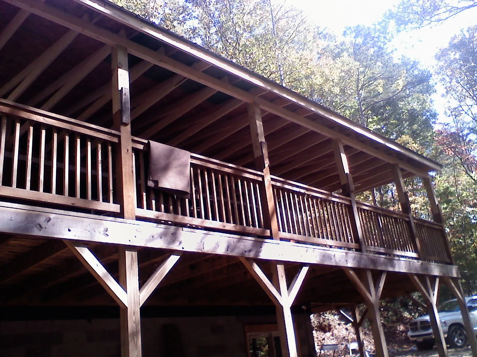 Timber framing under a new elevated porch and deck — Roof Leak Repair in Joanna by Roofing Brothers